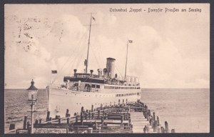 Sopoty. Osteebad Zoppot - Dampfer Preussen am Seesteg. 1926
