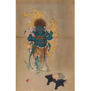 Watanabe Seitei (1851-1918), Płonący bóg Fudō Myō-ō, za Koyama Eitatsu, Tokio, 1891