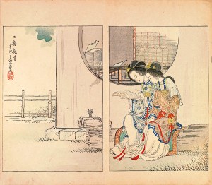 Watanabe Seitei (1851-1918), Czytające gejsze, Tokio, 1891