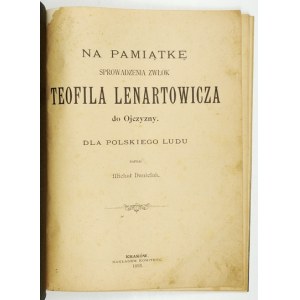 Zum Gedenken an die Überführung der sterblichen Überreste von Teofil Lenartowicz in sein Heimatland. 1893