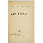 FICOWSKI Jerzy - Zwierzenia. Warschau 1952, Czytelnik. 16d, S. 65, [3]. Broschüre.