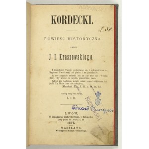 J. I. KRASZEWSKI - Kordecki. 1875.