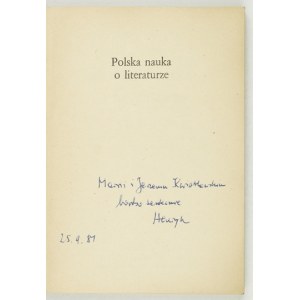 MARKIEWICZ H. - Die polnische Wissenschaft der Literatur. Widmung des Autors