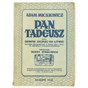 MICKIEWICZ Adam - Pan Tadeusz [...] 1949