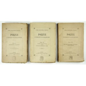 WĘŻYK Franciszek – Poezye z pośmiertnych rękopisów. T. 1-3. 1878
