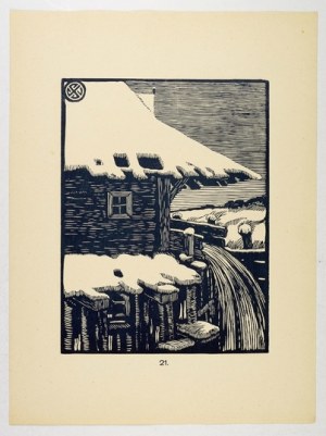 JAKUBOWSKI S. (1885-1964) - Teka pralubowńskich motywów architektonicznych. 27 woodcuts