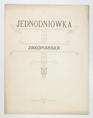 Zakopane UNIVERSITY. Zakopane 1899; Nakł. Druk. Union, Cracow. 4, s. 20....
