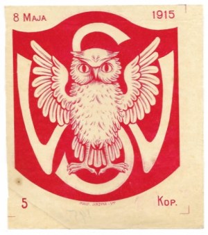 25 00Rb 8 MAJA 1915 [oraz] 5 Kop. 8 Maja 1915. [Warszawa]. 1915. Tow. Kom. Puget, Jerzyna i Ska.