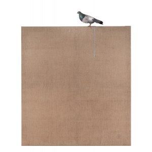 Tadeusz Kantor (1915 Wielopole Skrzyńskie - 1990 Kraków), Canvas and Pigeon from the series Everything Hangs in the Balance, 1973