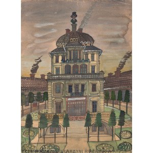 Nikifor Krynicki, Budynek z popiersiem na dachu