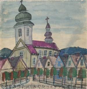 Nikifor Krynicki, Pejzaż miejski z kościołem