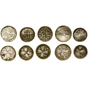 Germany, set of 5 cross denarii, 10th / 11th century.