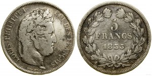 France, 5 francs, 1833 A, Paris