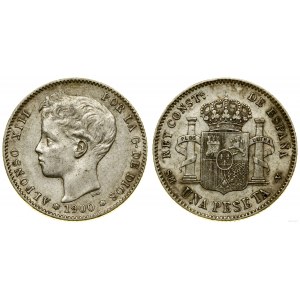 Spain, 1 peseta, 1900 (19-00) SMV, Madrid