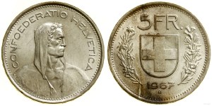 Switzerland, 5 francs, 1967 B, Bern