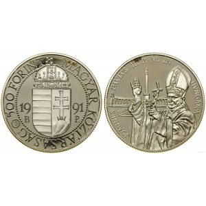 Maďarsko, 500 forintov, 1991 BP, Budapešť