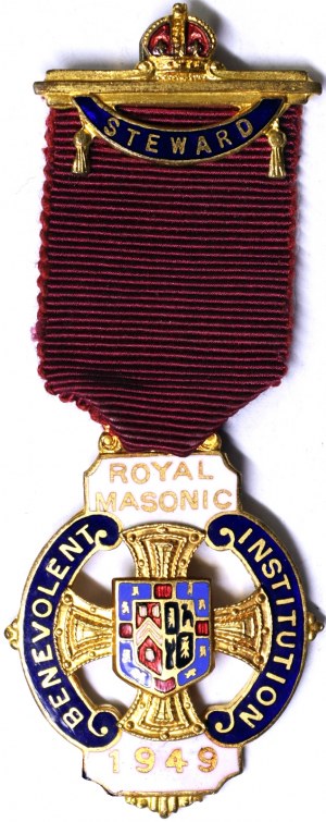 Grande-Bretagne - Médailles maçonniques, Royaume, George VI (1936-1952), Médaille 1949