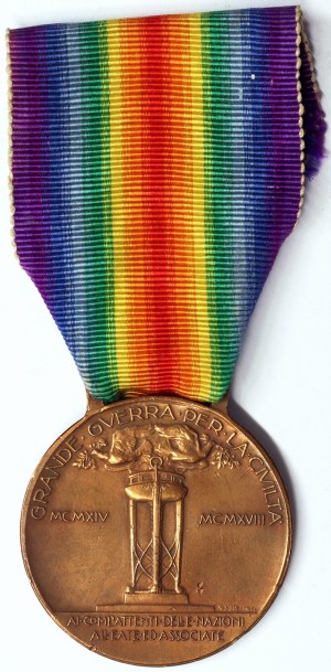 Taliansko, Talianske kráľovstvo, Vittorio Emanuele III (1900-1946), medaila 1914-18