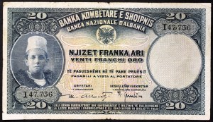 Albania, Kingdom, Zog I (1926-1939), 100 Franka Ari n.d. (1926)