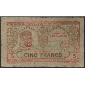 Alžírsko, francouzská kolonie (1830-1962), 5 franků cca 1943