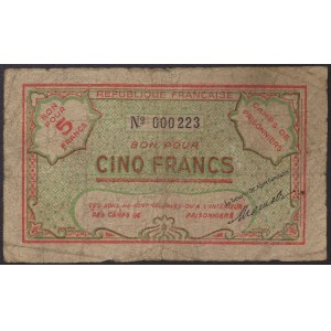 Algerien, französische Kolonie (1830-1962), 5 Francs ca. 1943