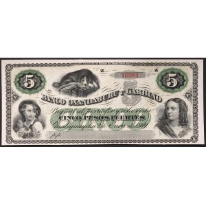 Argentina, Repubblica (1816-data), 5 Pesos Fuertes n.d. (1869)