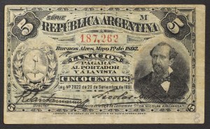 Argentinien, Republik (1816-datum), 5 Centavos 01/05/1892