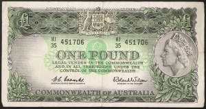 Australia, Kingdom, Elizabeth II (1952-2022), 1 Pound 1961-65