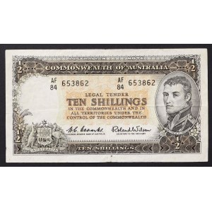Austrália, kráľovstvo, Alžbeta II (1952-2022), 10 šilingov b.d.