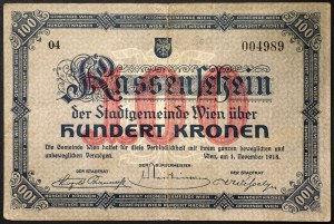 Österreich, Österreichisch-Ungarische Monarchie, Franz Joseph I. (1848-1916), 100 Kronen 01/11/1918