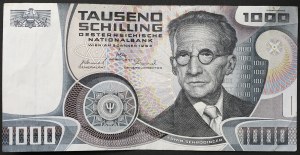 Rakúsko, Druhá republika, 1 000 šilingov 03/01/1983