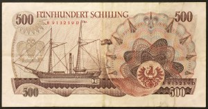Rakúsko, Druhá republika, 500 Schillingov 01/07/1965