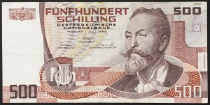 Österreich, Zweite Republik, 500 Schilling 01/07/1985