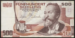 Rakúsko, Druhá republika, 500 šilingov 01/07/1985