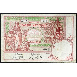 Belgium, Albert I (1909-1934), 20 Francs 11/01/1919