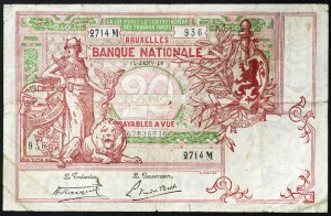 Belgium, Albert I (1909-1934), 20 Francs 11/01/1919