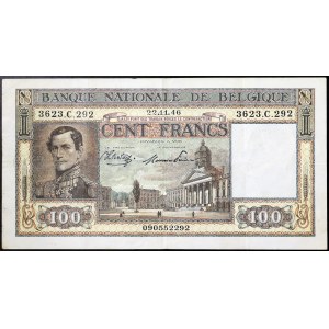 Belgium, Leopold III (1934-1950), 100 Francs 22/11/1946