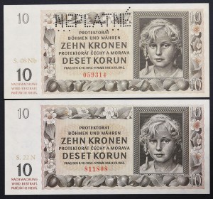 Bohemia & Moravia, Republic, Lot 2 pcs.