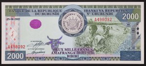 Burundi, republika (1966-dátum), 2 000 frankov 25/06/2001