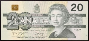 Canada, Elizabeth II (1952-2022), 20 Dollars 1991