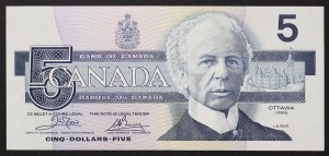 Canada, Elisabetta II (1952-2022), 5 dollari 1986