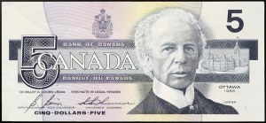 Canada, Elisabetta II (1952-2022), 5 dollari 1986