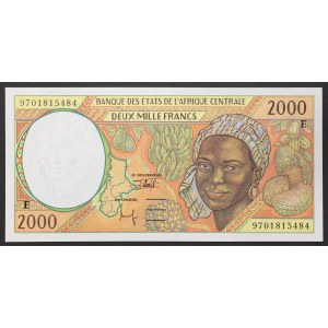 Państwa Afryki Środkowej, Kamerun (E, od 2002 U), 2.000 franków 1994-97