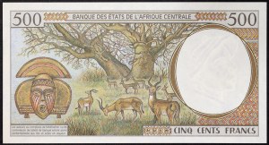 Państwa Afryki Środkowej, Czad (P, od 2002 C), 500 franków 1993-00