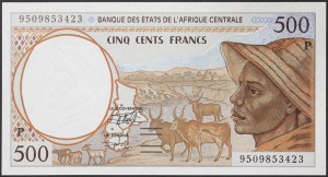 Zentralafrikanische Staaten, Tschad (P, ab 2002 C), 500 Francs