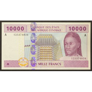 États d'Afrique centrale, Gabon (L, à partir de 2002 A), 10.000 Francs 2002
