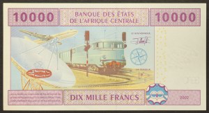 Państwa Afryki Środkowej, Gabon (L, od 2002 A), 10.000 franków 2002