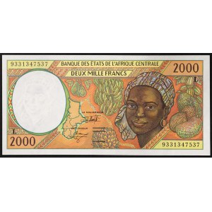 Państwa Afryki Środkowej, Gabon (L, od 2002 A), 2.000 franków 1993