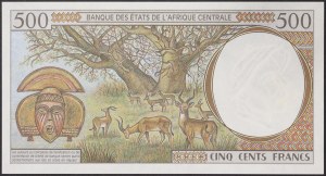 Zentralafrikanische Staaten, Gabun (L, ab 2002 A), 500 Francs 1993-00