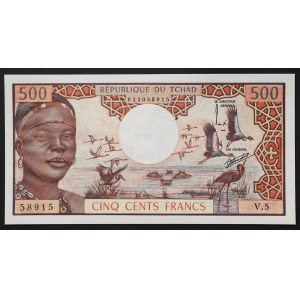 Czad, Republika (od 1960 r.), 500 franków, 1974 r.